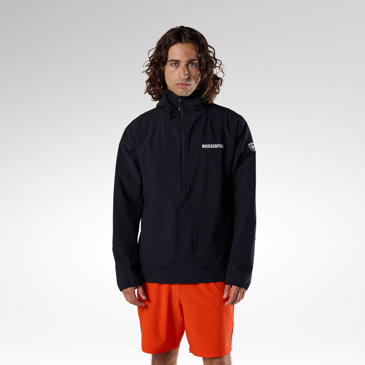 Rossignol Chaqueta Anorak el&aacute;stica con capucha para hombre Negro