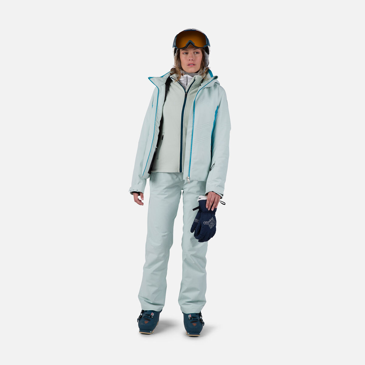Rossignol Damenfleecejacke mit durchgehendem Rei&szlig;verschluss Strawpile Blue