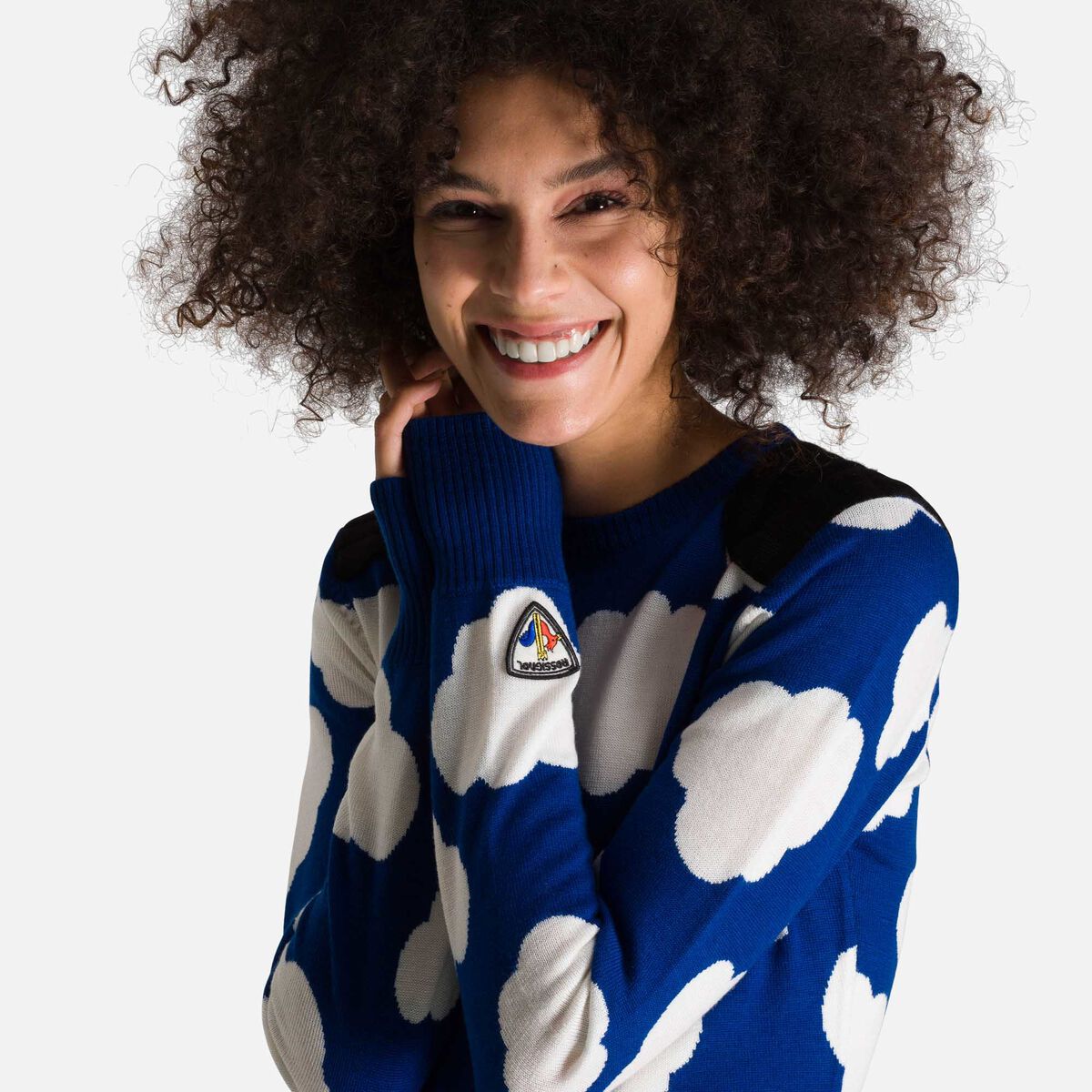 Rossignol JCC Women's Poetic Sky Round Neck Sweater blue