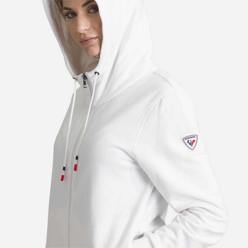 Women's full-zip hooded logo cotton sweatshirt