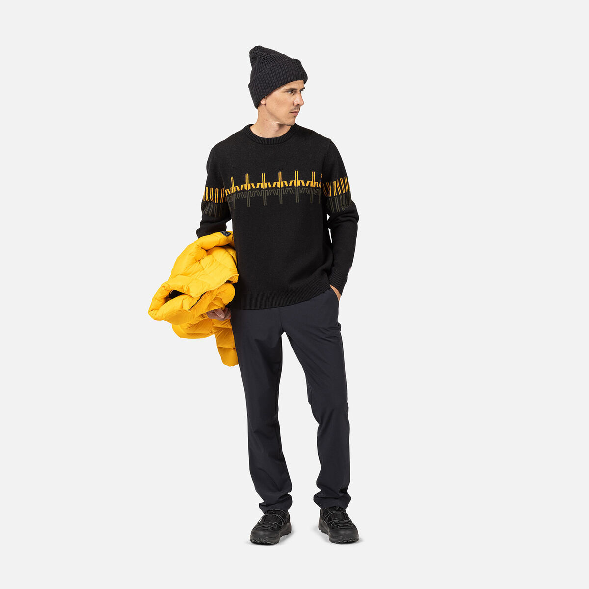 Rossignol Men's Patterned Crewneck Sweater Black