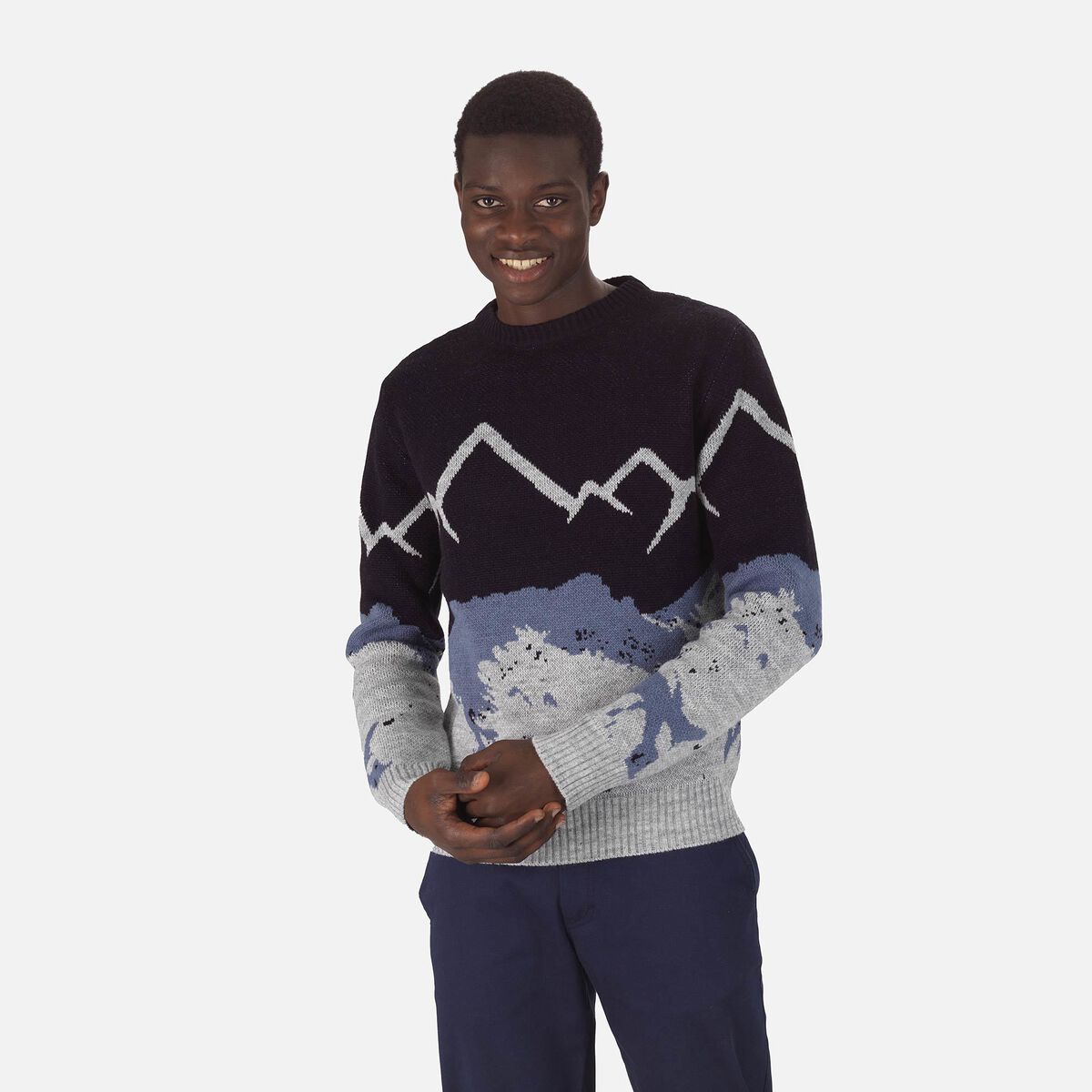 Pull en maille à col rond Homme
