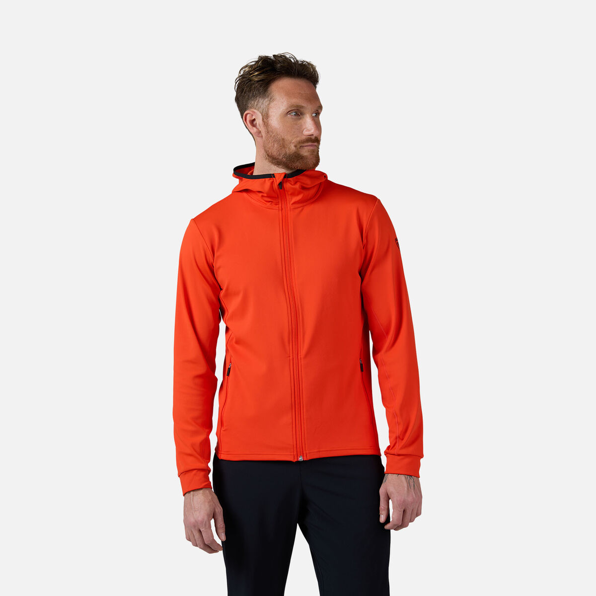 Rossignol Men's Mid Layer Full-Zip Hoodie Jacket Orange