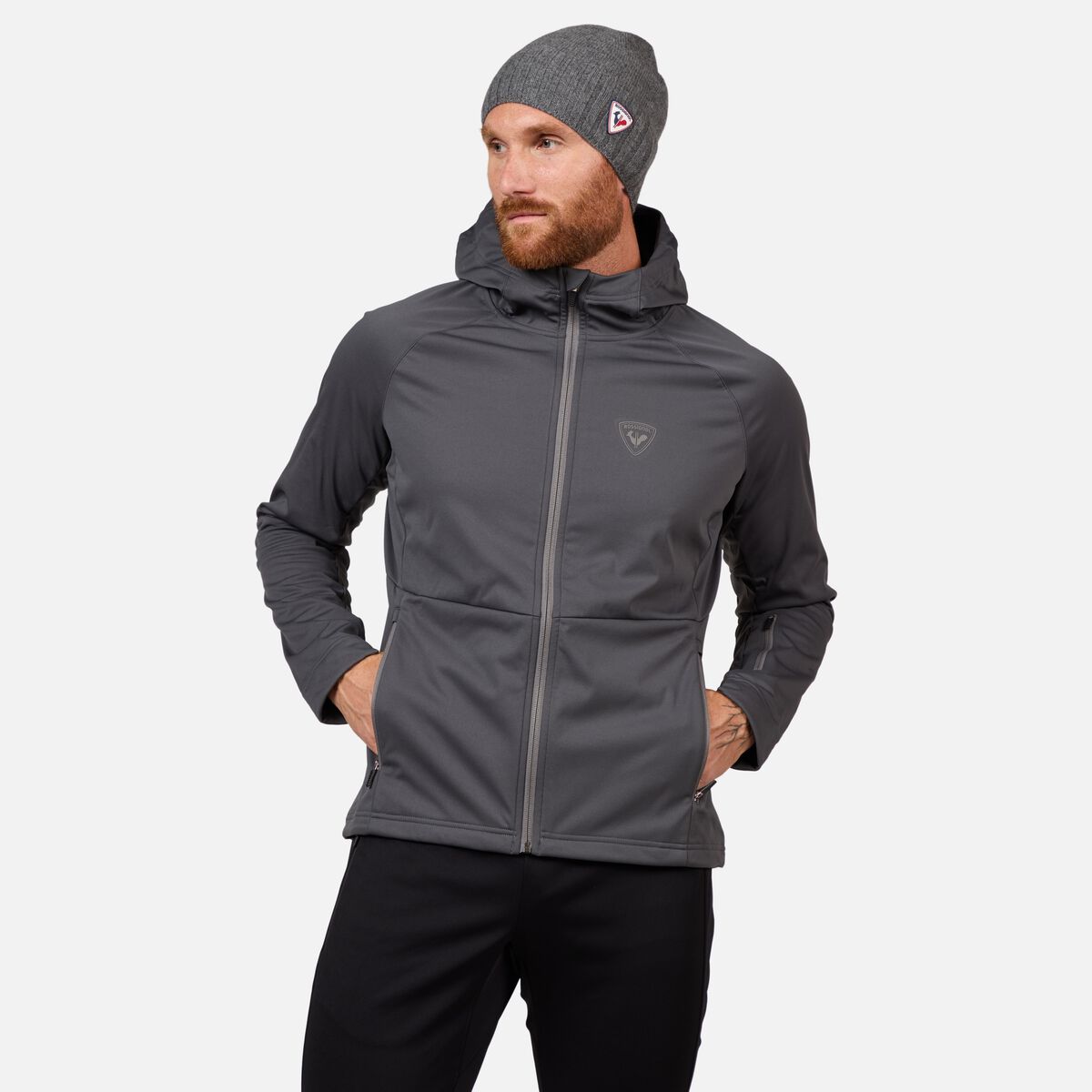 Men s Genetys Hooded Soft Shell Jacket Grey Rossignol Men s Genetys Hooded Soft Shell Jacket Grey Rossignol