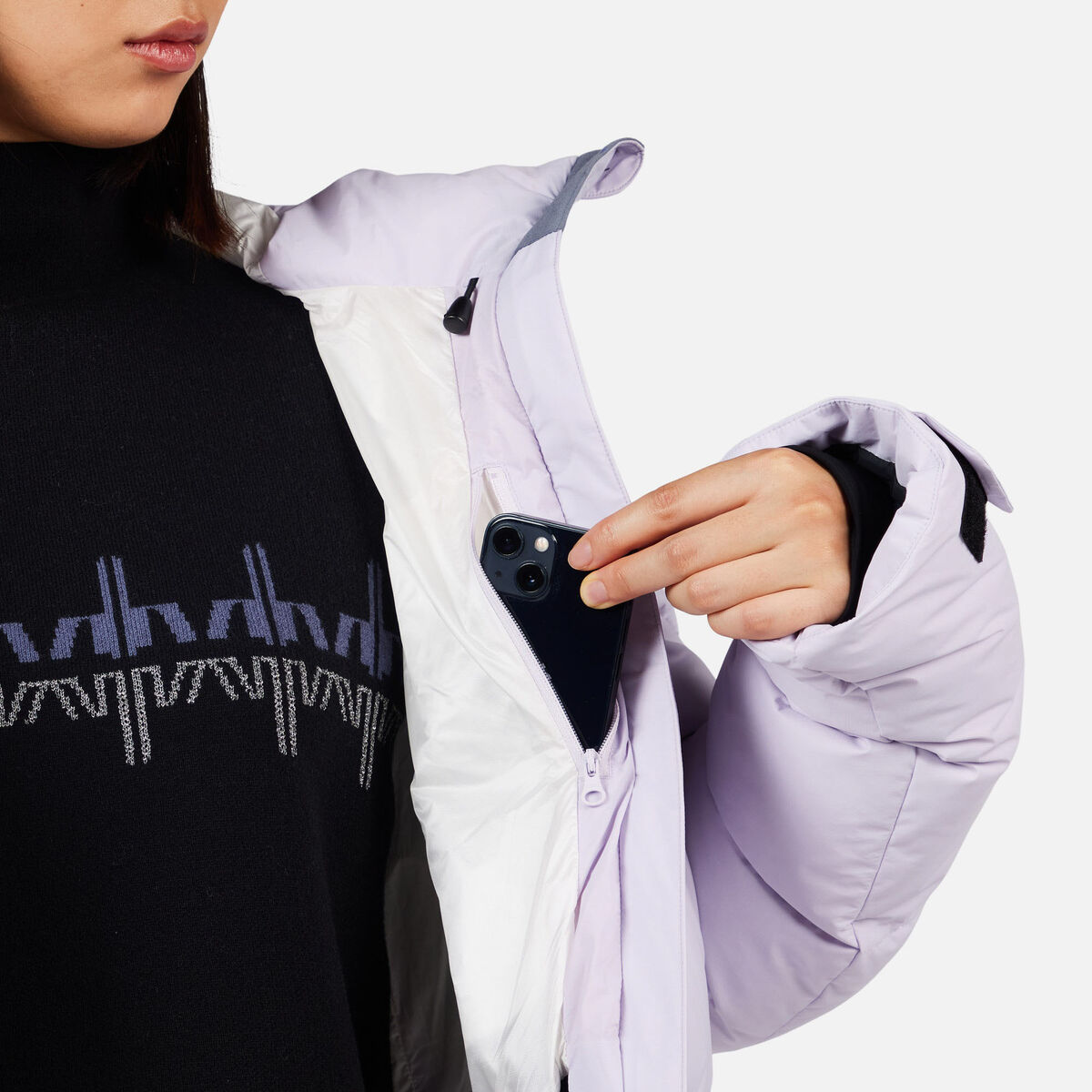 Rossignol Chaqueta de plum&oacute;n de esqu&iacute; Daille para mujer Pink/Purple
