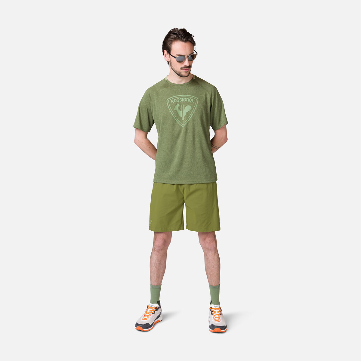 Camiseta de senderismo con estampado grande para hombre