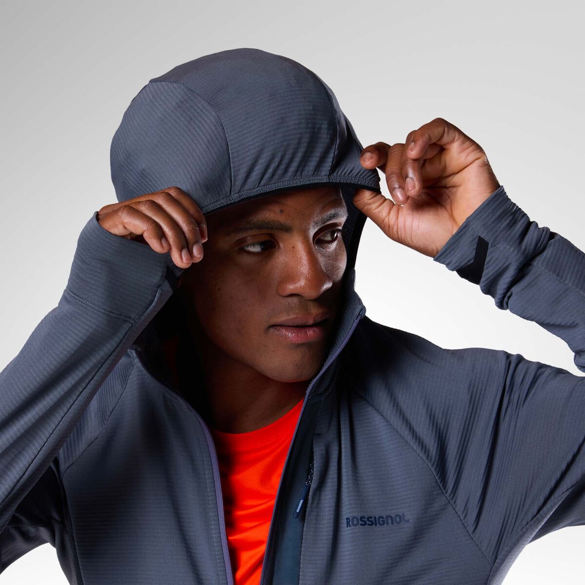 Rossignol Sweat &agrave; Capuche Textur&eacute; &agrave; Couche interm&eacute;diaire pour hommes Blue