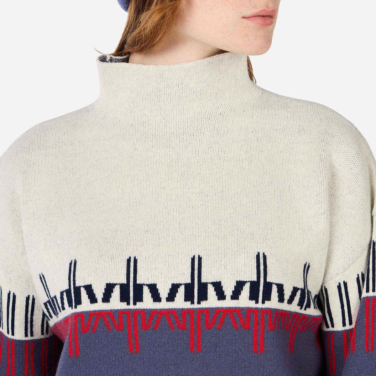Rossignol Sudadera de cuello alto Patterned para mujer Azul