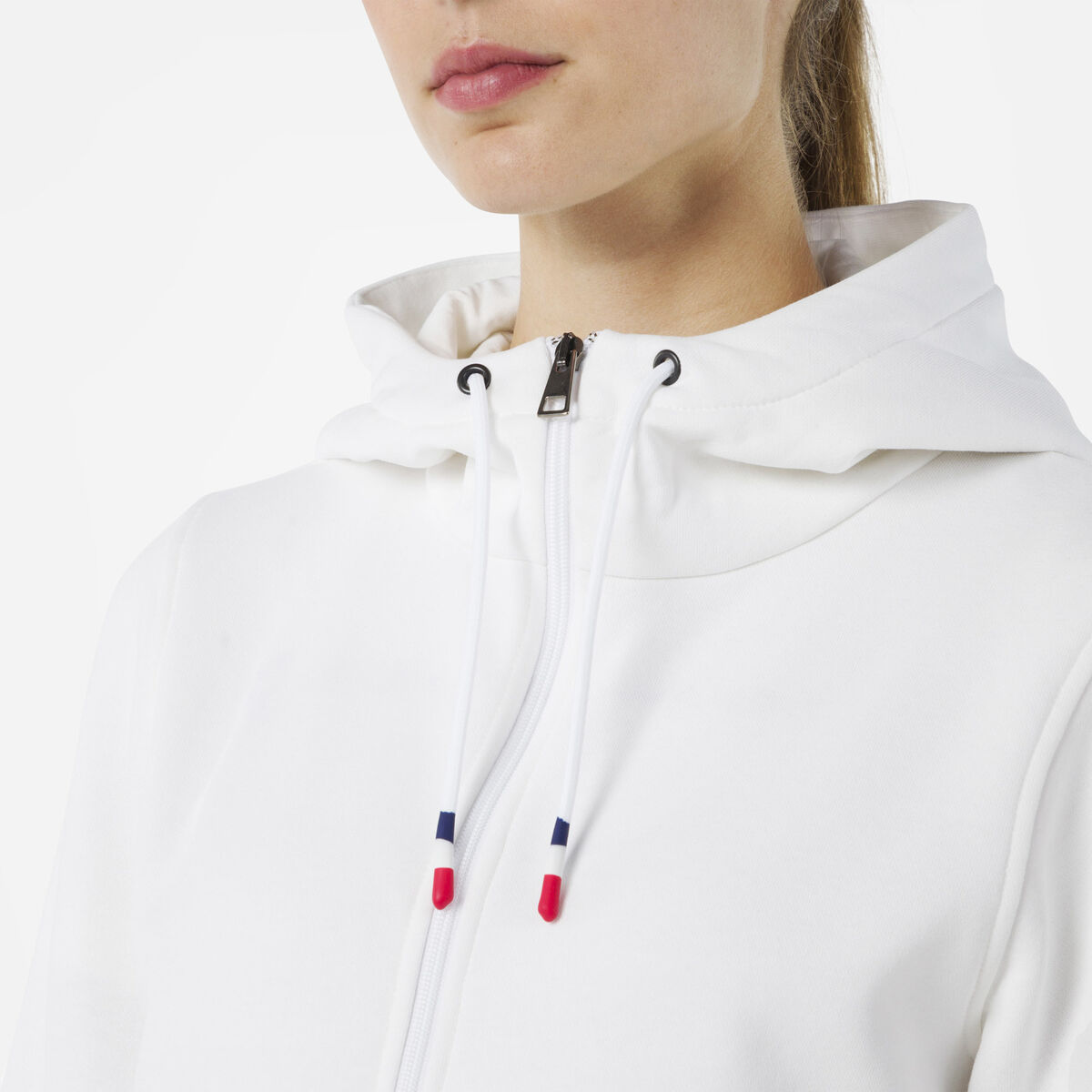 Rossignol Sweat en coton &agrave; capuche zipp&eacute; Logo Femme White