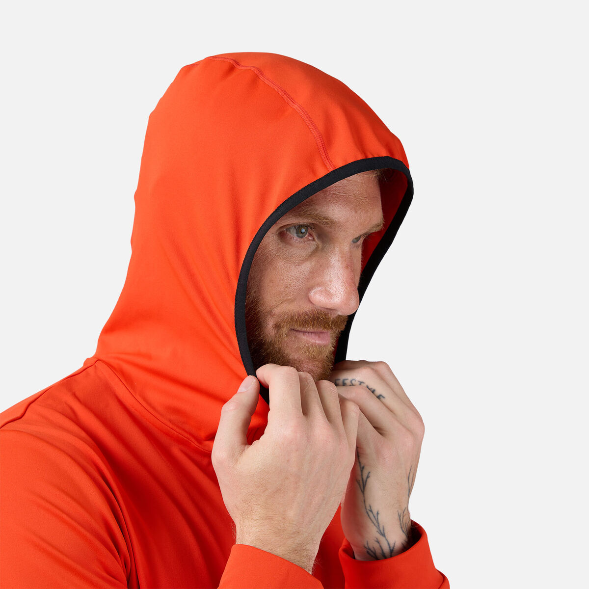 Rossignol Men's Mid Layer Full-Zip Hoodie Jacket Orange