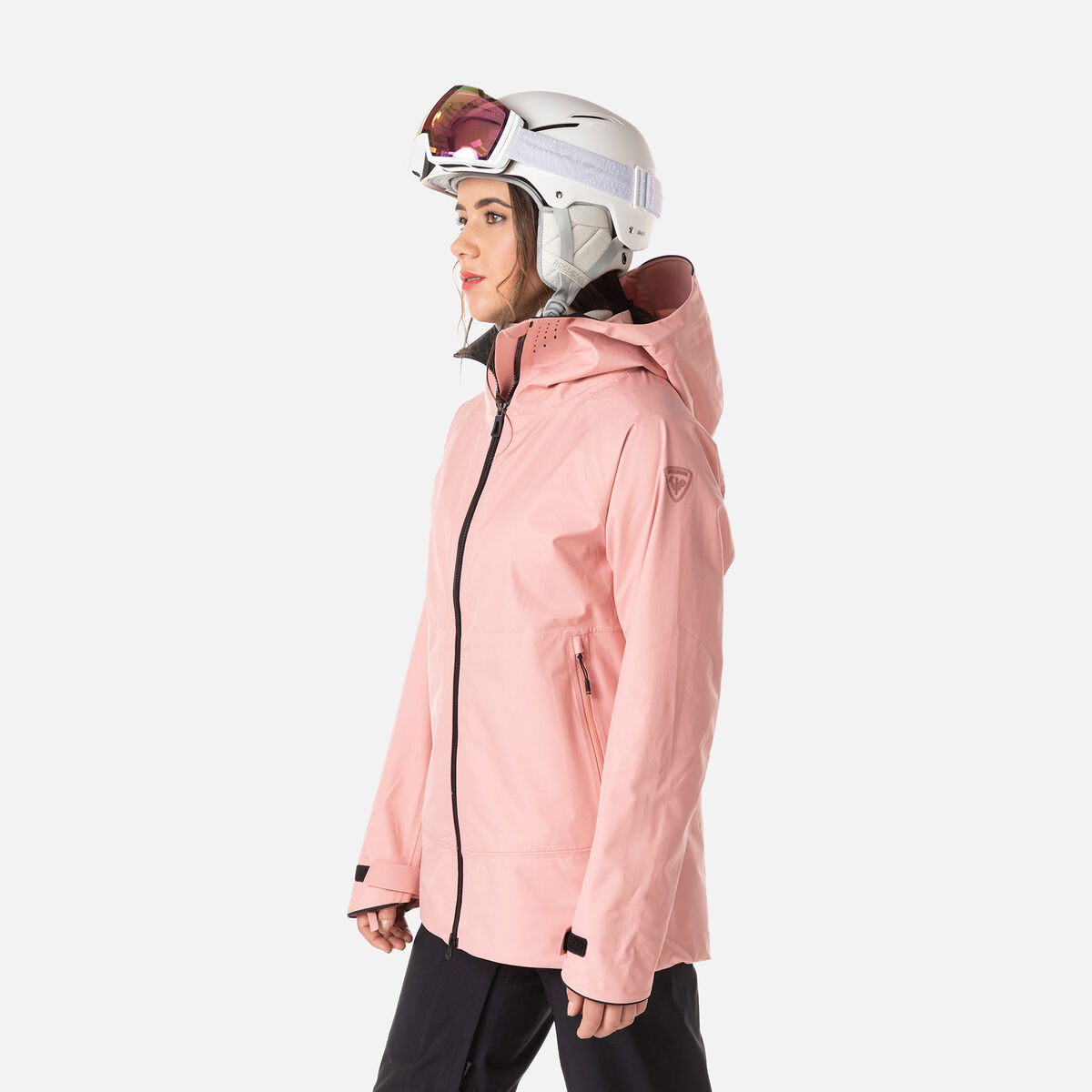 Veste de Ski Femme 3 en 1 Amovible Impermeable Coupe-vent Randonnee  Doublure Polaire - Rose beige