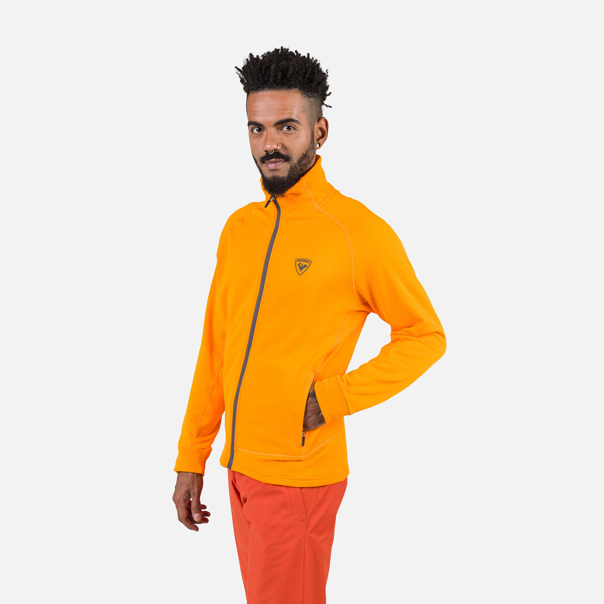 Rossignol Men's Blackside Full-Zip Fleece Jacket Orange