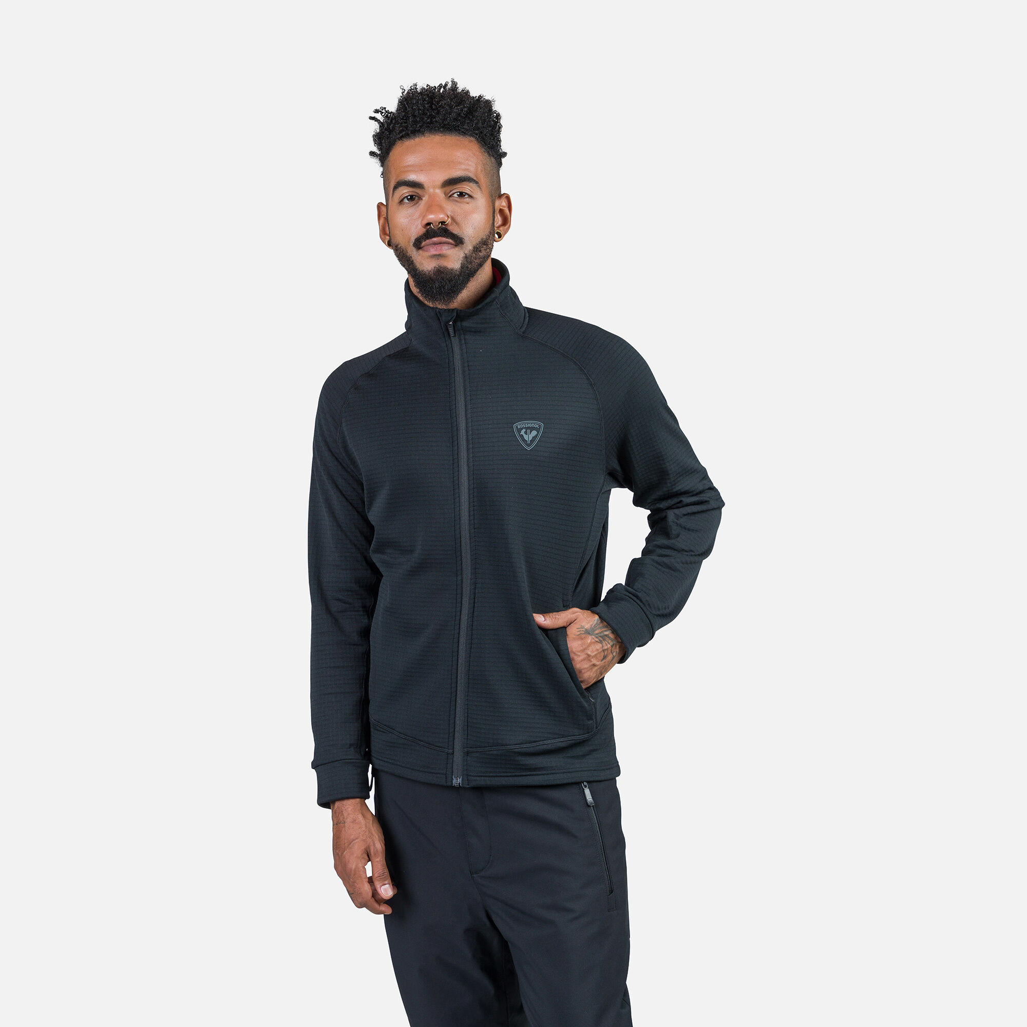 ROSSIGNOL ジップアップブルゾン ブラック 【サイズXL】 Men's Blackside Full-Zip Fleece Jacket | Black | Rossignol