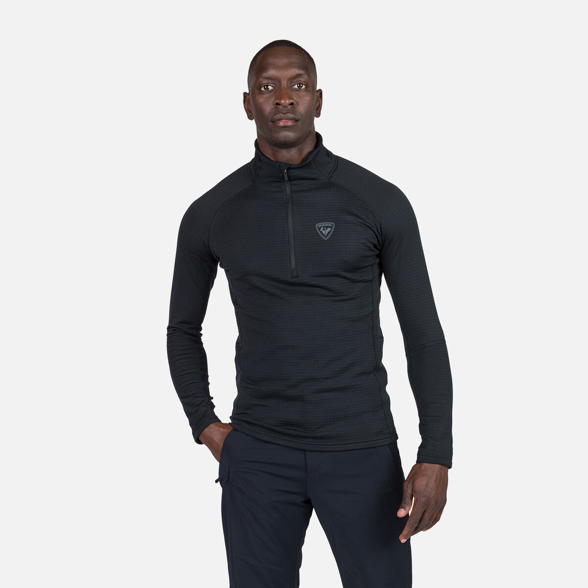 Rossignol Men's Blackside Half-Zip Fleece Top Black