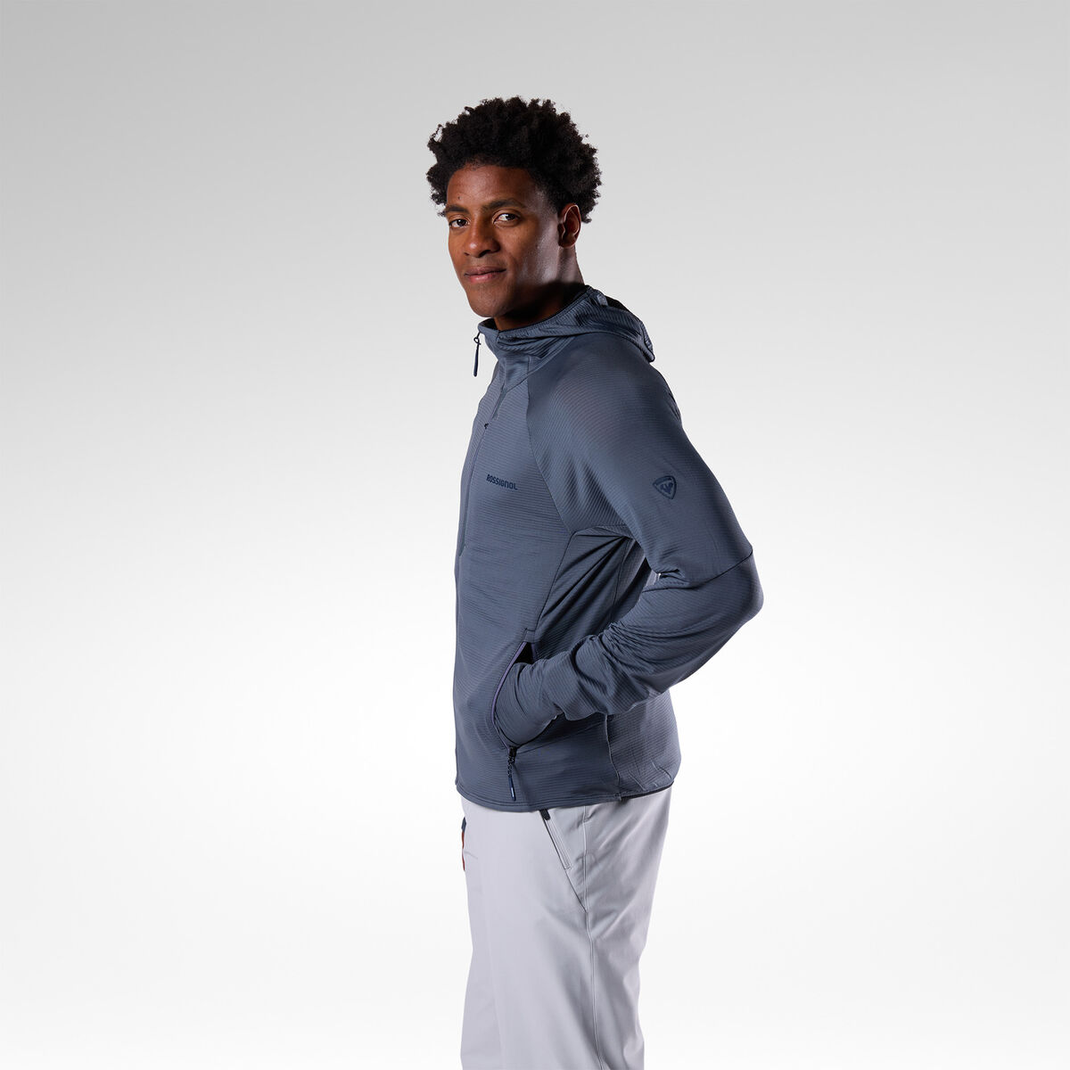Rossignol Sweat &agrave; Capuche Textur&eacute; &agrave; Couche interm&eacute;diaire pour hommes Blue