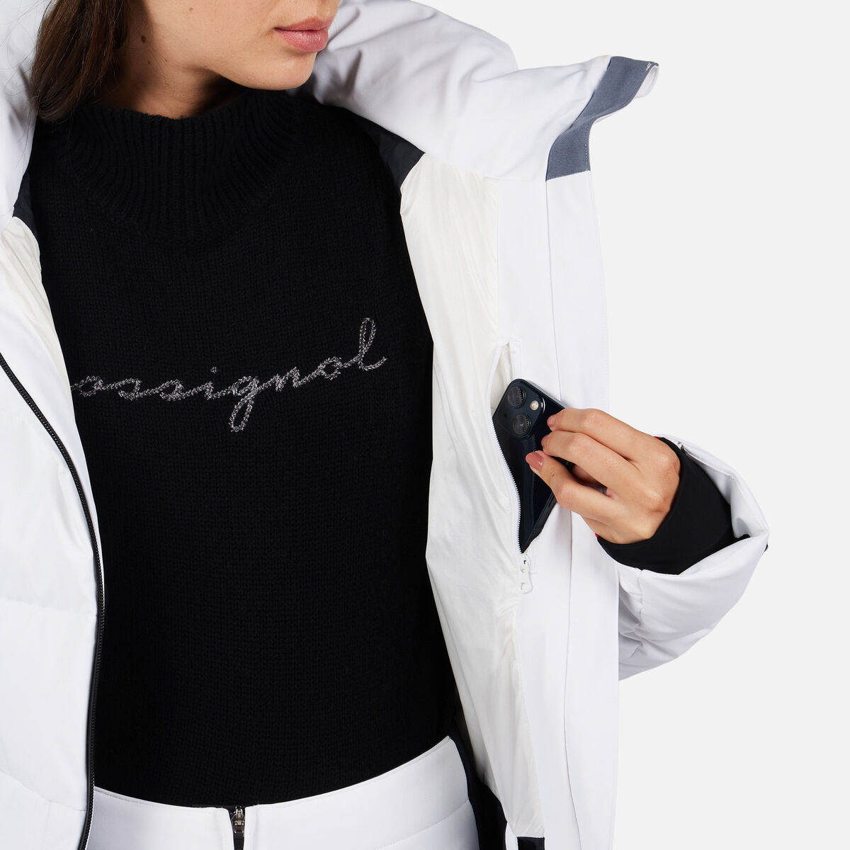 Rossignol Women's Ciastel Down Mix Ski Jacket White