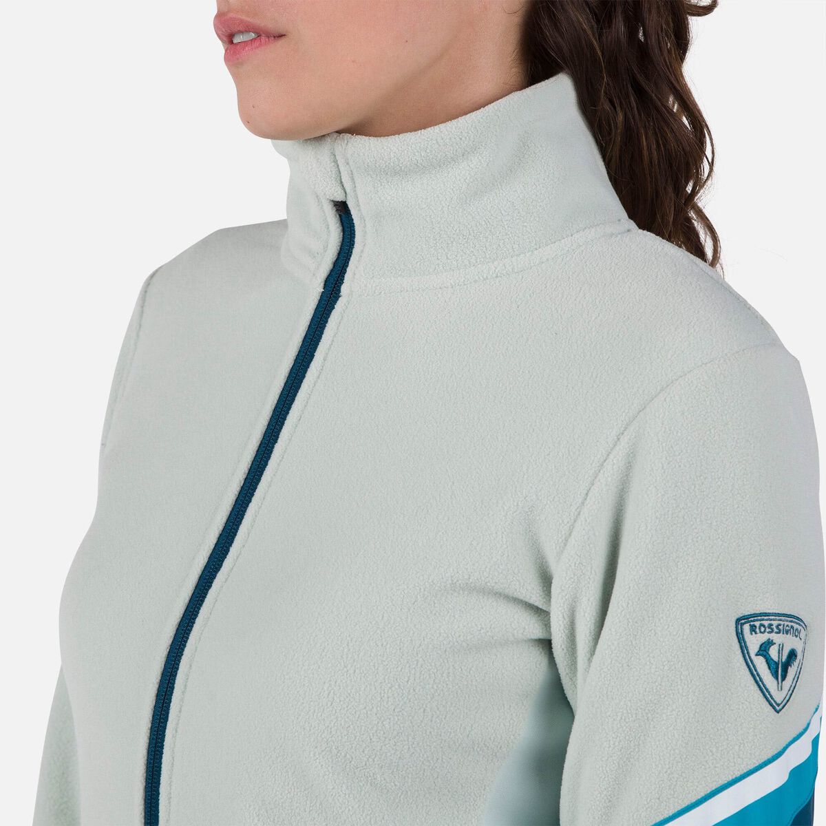 Rossignol Damenfleecejacke mit durchgehendem Rei&szlig;verschluss Strawpile Blue