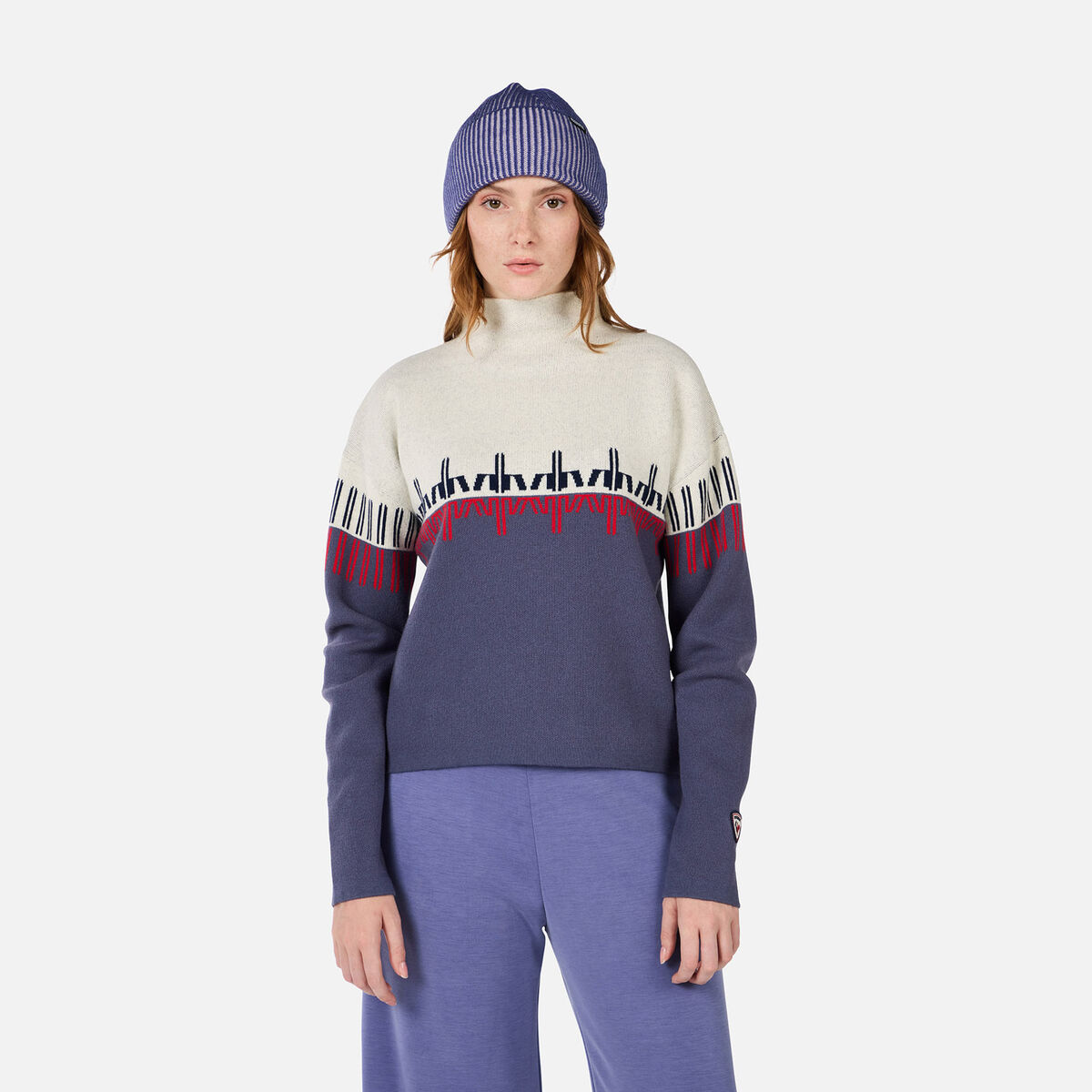 Rossignol Sudadera de cuello alto Patterned para mujer Azul