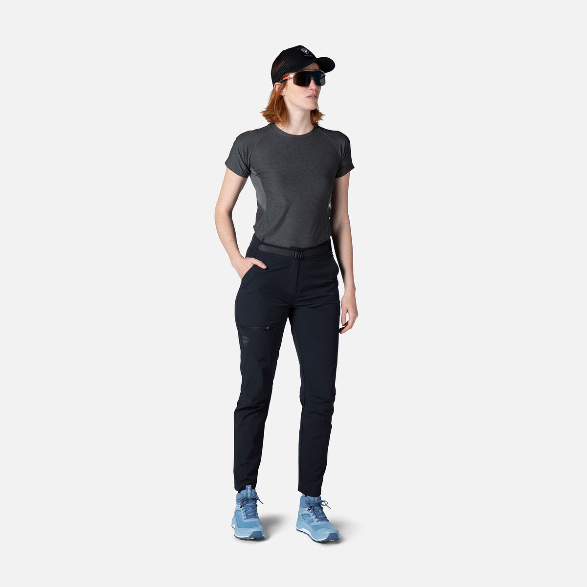 Camiseta de senderismo con efecto Melange para mujer