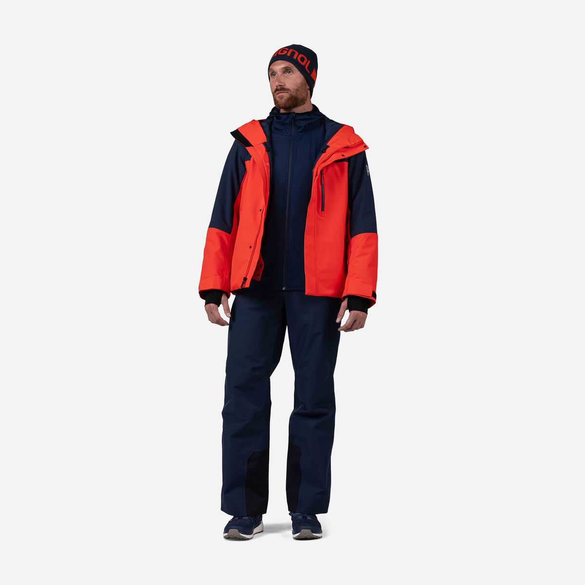 Rossignol Men's Mid Layer Full-Zip Hoodie Jacket Blue