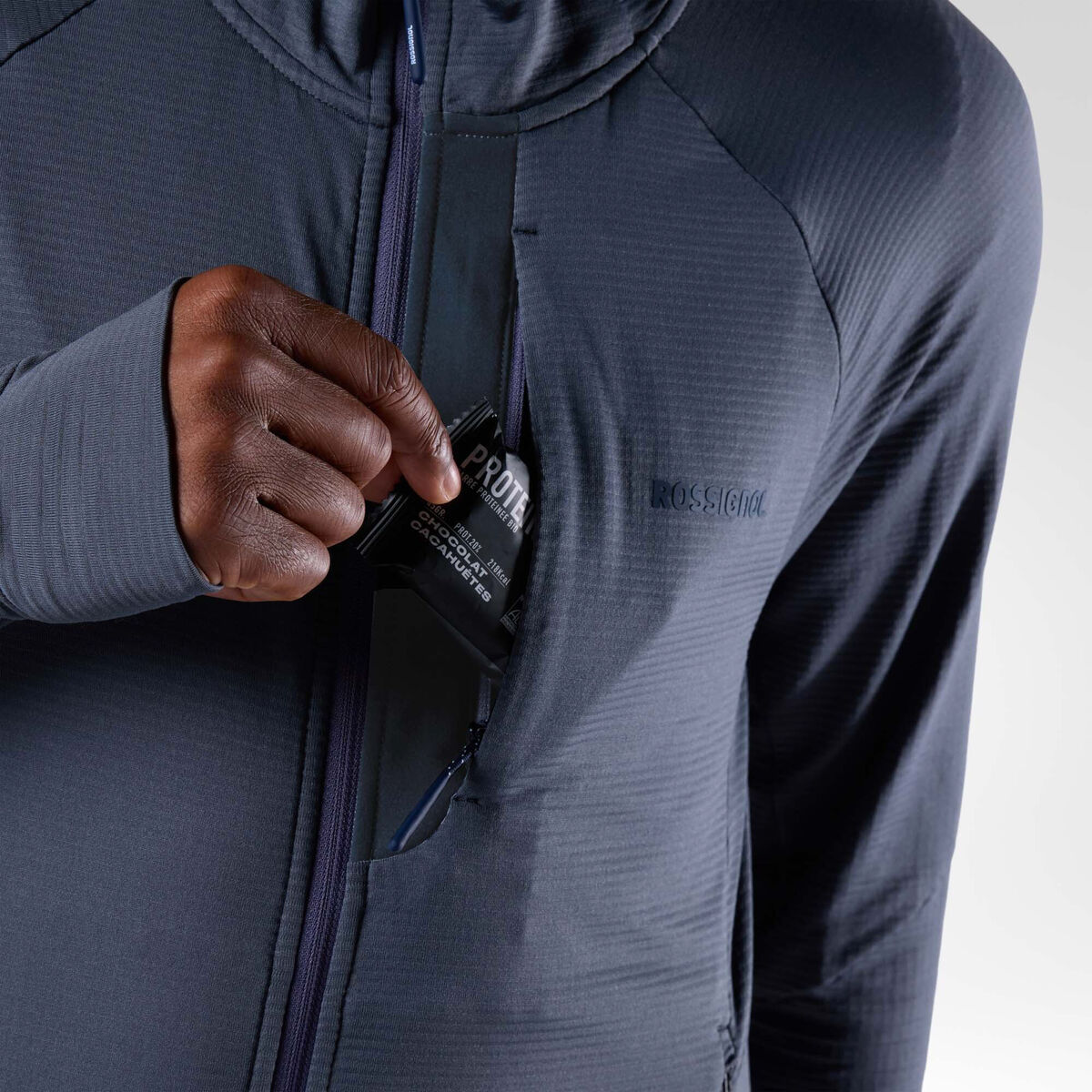 Rossignol Sweat &agrave; Capuche Textur&eacute; &agrave; Couche interm&eacute;diaire pour hommes Blue