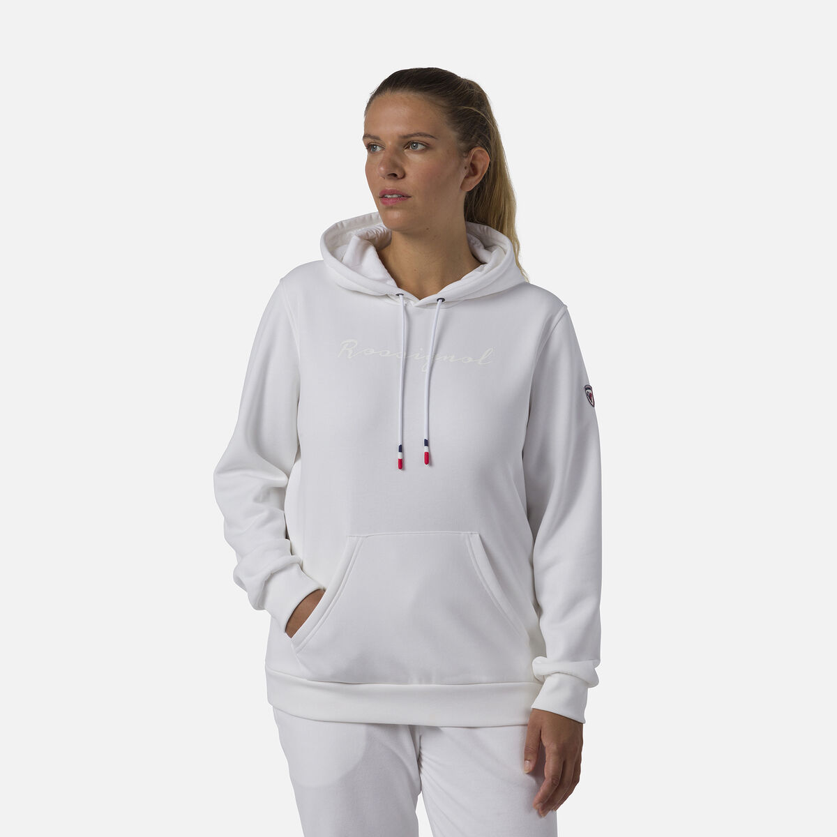 Sudadera afelpada con capucha Logo para mujer, Sudaderas Mujer, Blanco