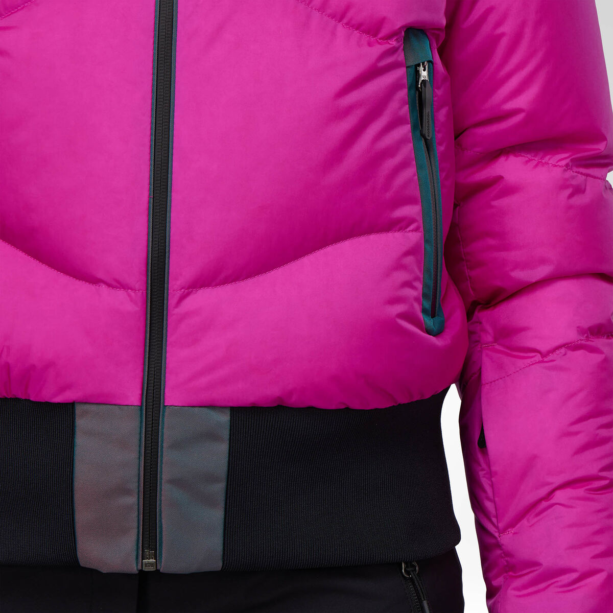 Rossignol Women's Snowblaze Down Bomber Ski Jacket Pink Purple