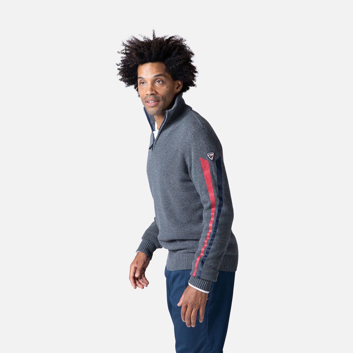 Rossignol Pull en maille &agrave; manches Signature homme Grey