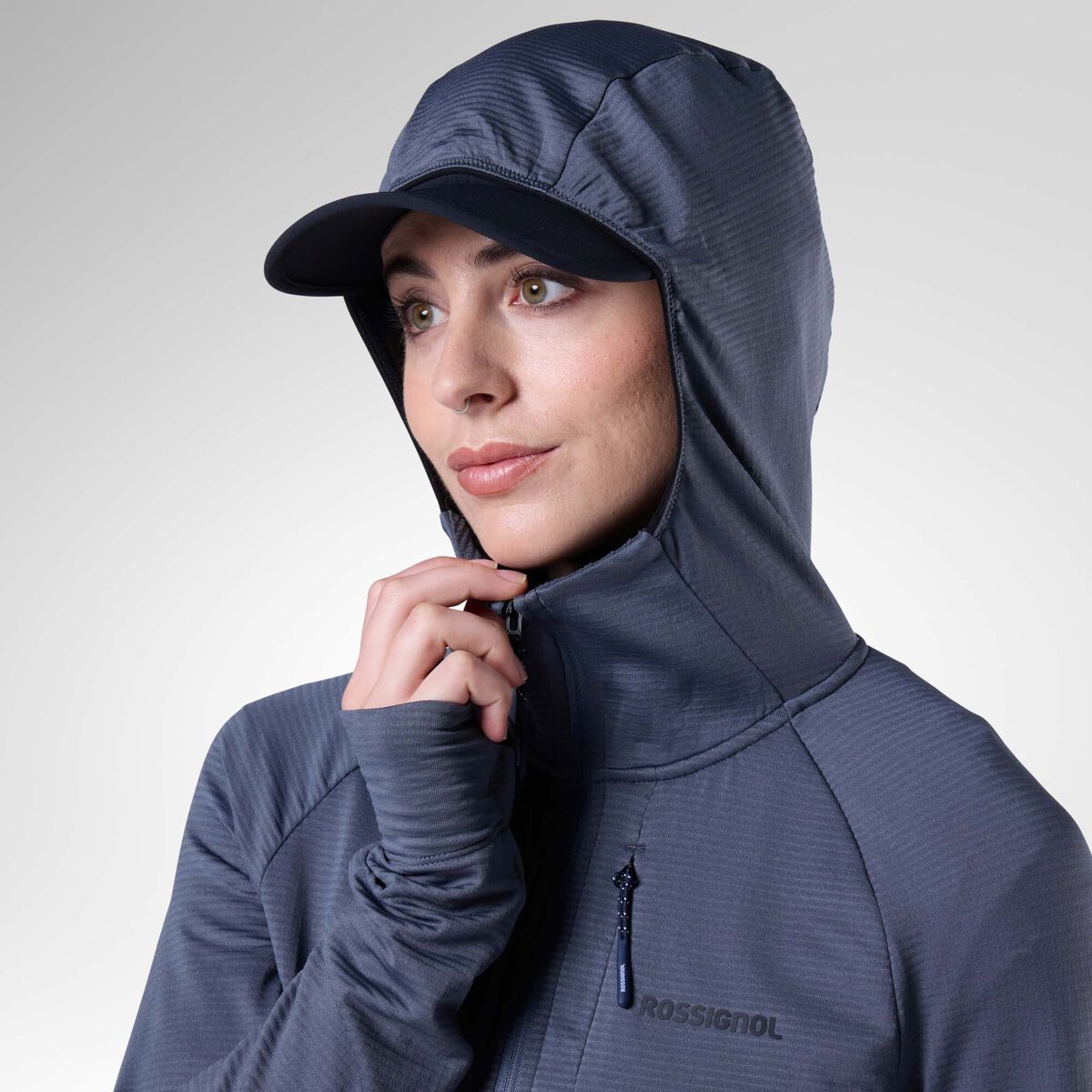 Rossignol Women's Texture Hoodie Mid Layer Blue