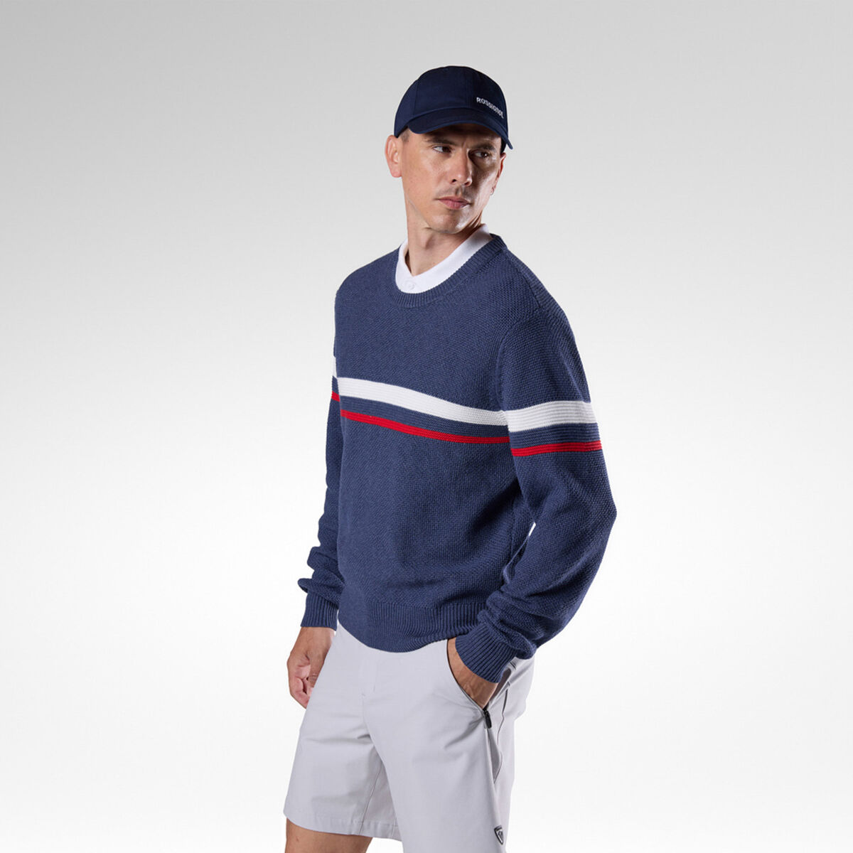 Rossignol Strickpullover mit Rundhalsausschnitt f&uuml;r Herren Blue