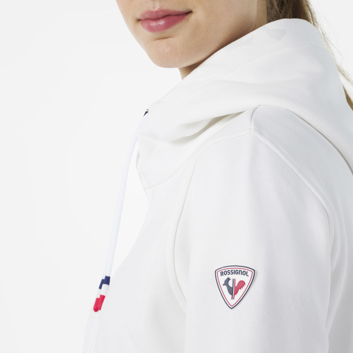 Rossignol Sweat en coton &agrave; capuche zipp&eacute; Logo Femme White