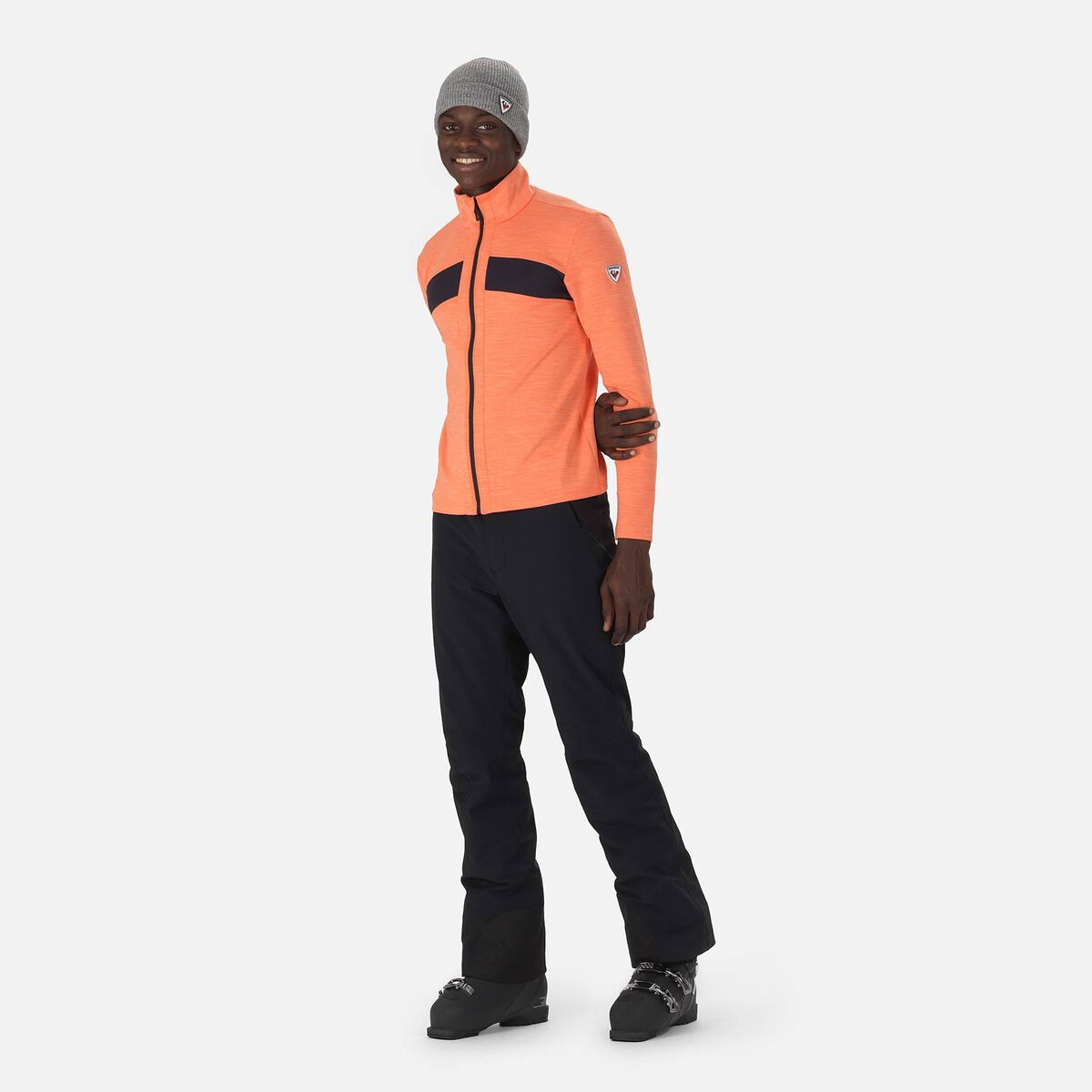 Rossignol Men's React Merino Full Zip Midlayer Orange