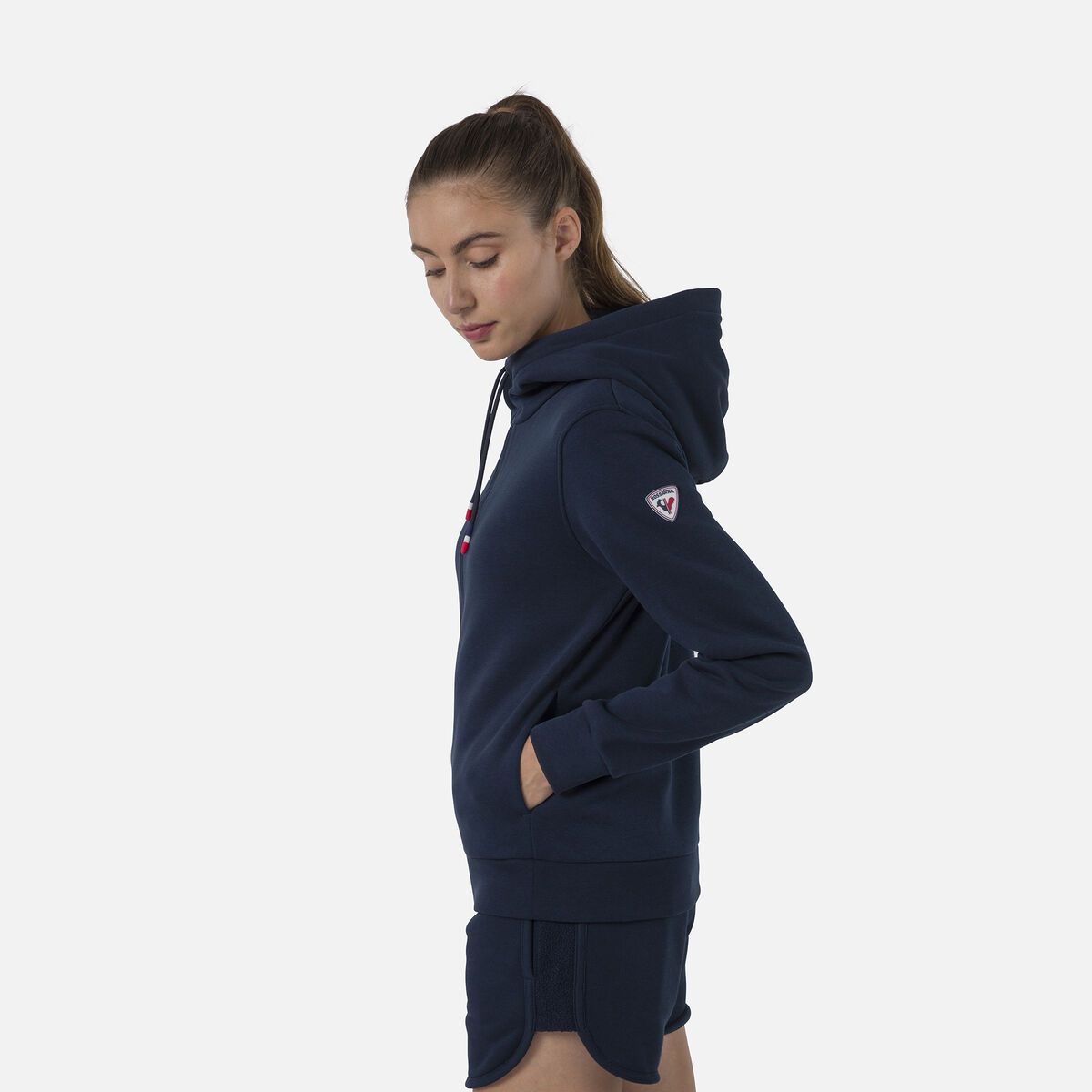 Women's full-zip hooded logo fleece sweatshirt