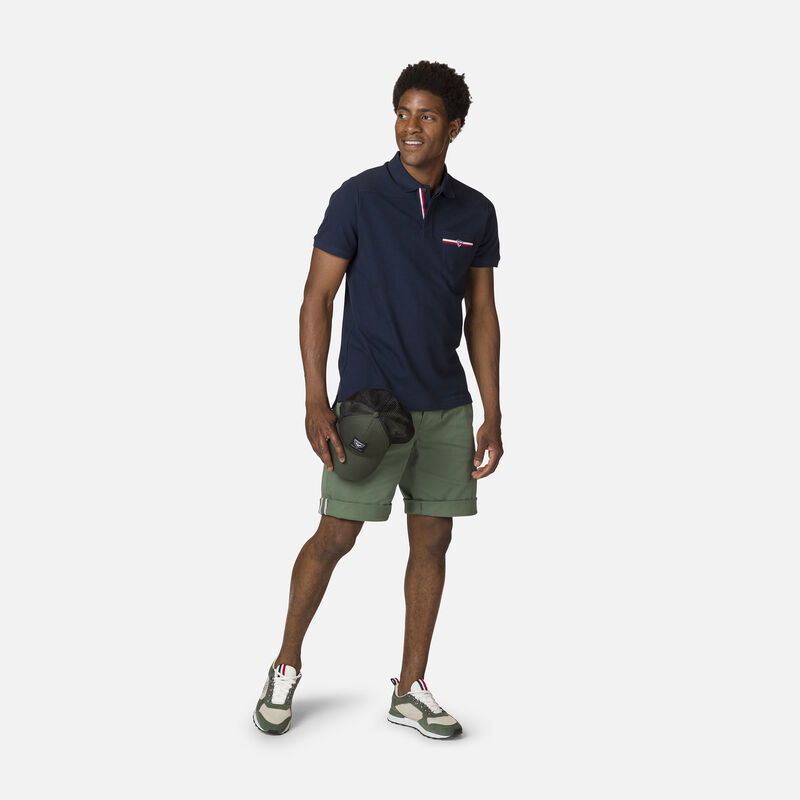 Polo logo à poche homme
