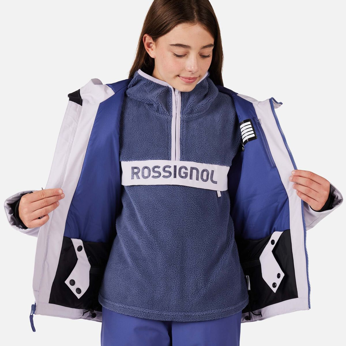 Rossignol Juniors' Strawpile Ski Jacket Pink/Purple