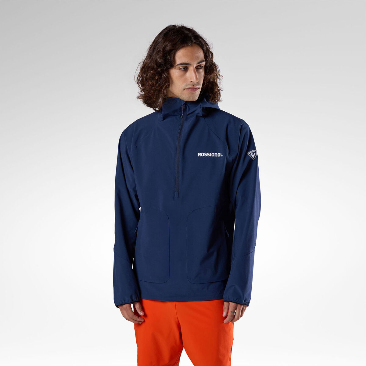 Rossignol Men's Stretch Anorak with Hoodie Blue