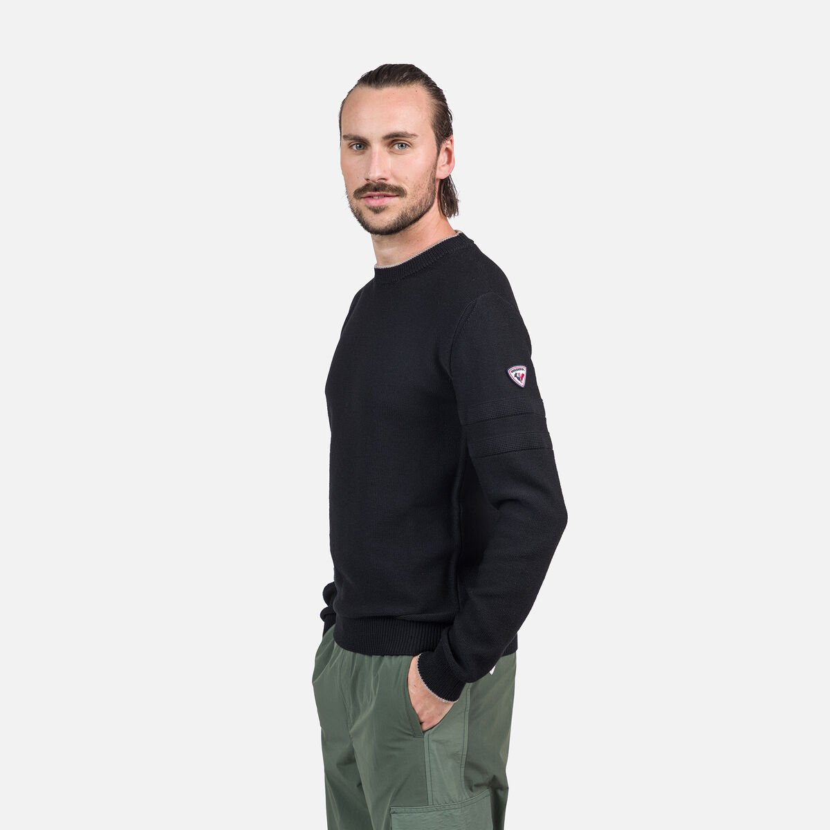Pull en maille à rayures homme