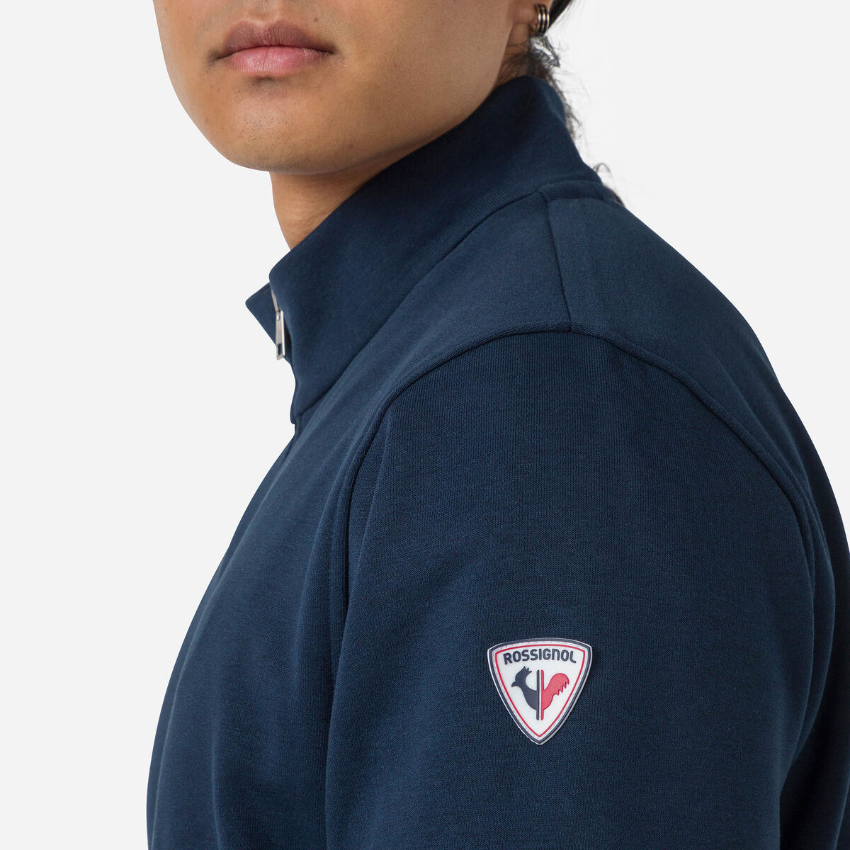 Rossignol Felpa con zip integrale in cotone uomo logo Blue