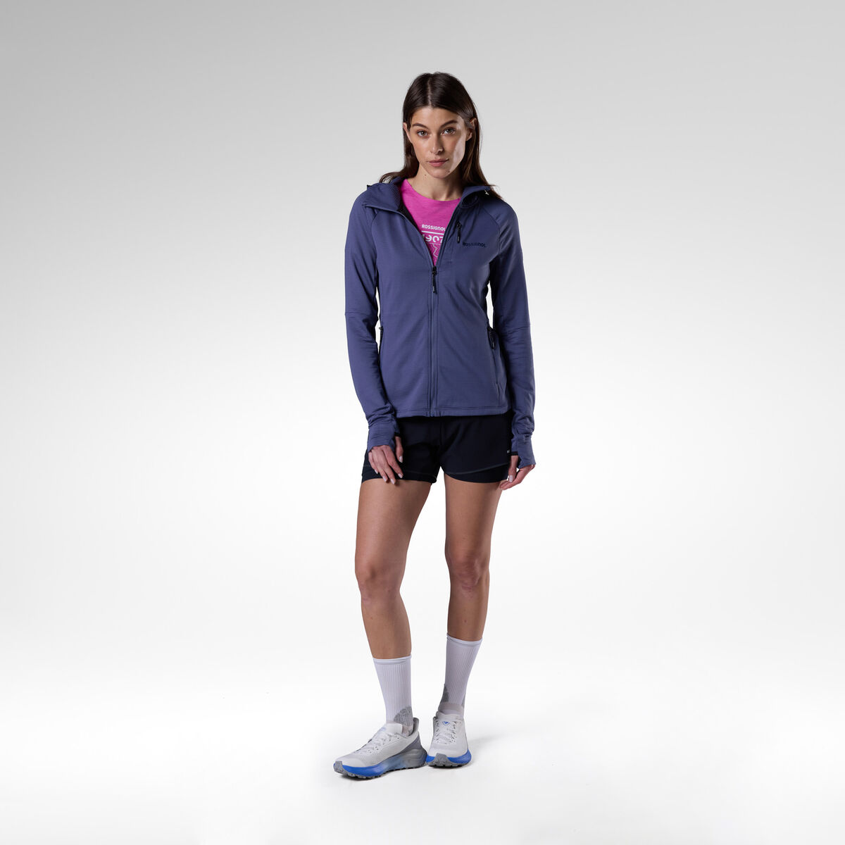 Rossignol Women's Texture Hoodie Mid Layer Blue