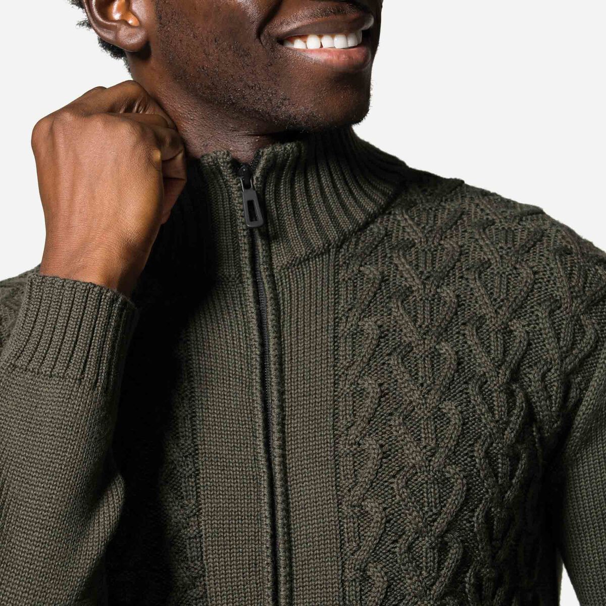 Men's QS Knit High-Neck Zip Sweater