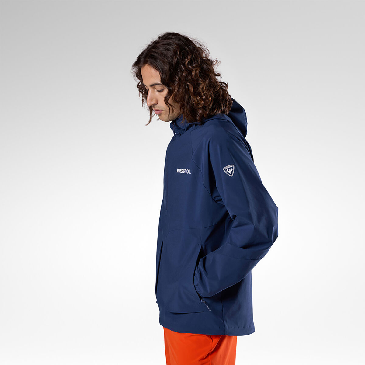 Rossignol Men's Stretch Anorak with Hoodie Blue