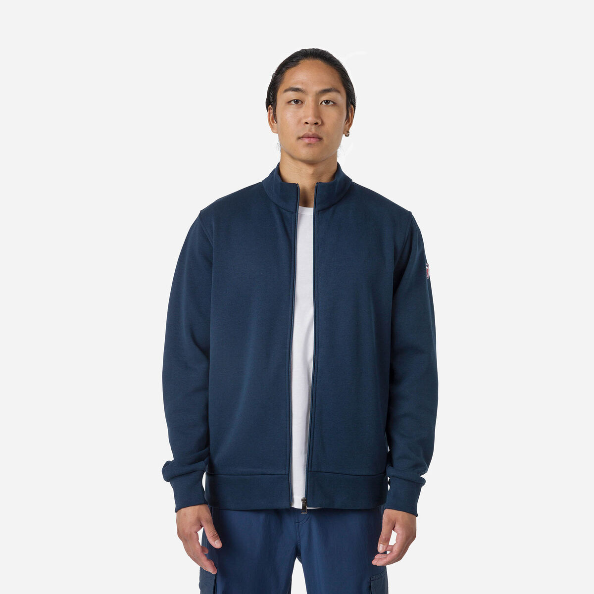 Rossignol Felpa con zip integrale in cotone uomo logo Blue