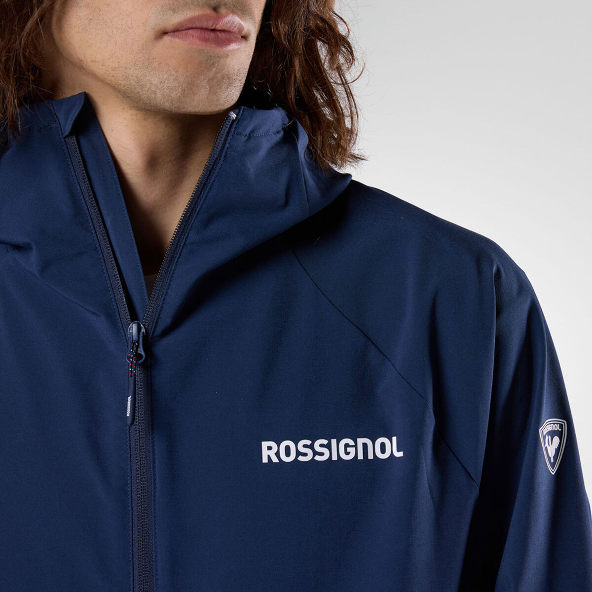 Rossignol Men's Stretch Anorak with Hoodie blue