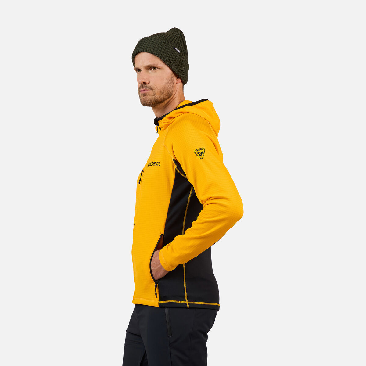 Rossignol Men's Blackside Full-Zip Hooded Fleece Yellow