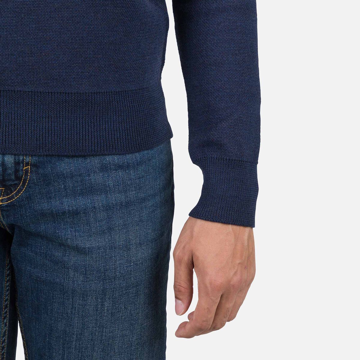 Rossignol Jacquard-Herrenpullover mit Rundhalsausschnitt blue