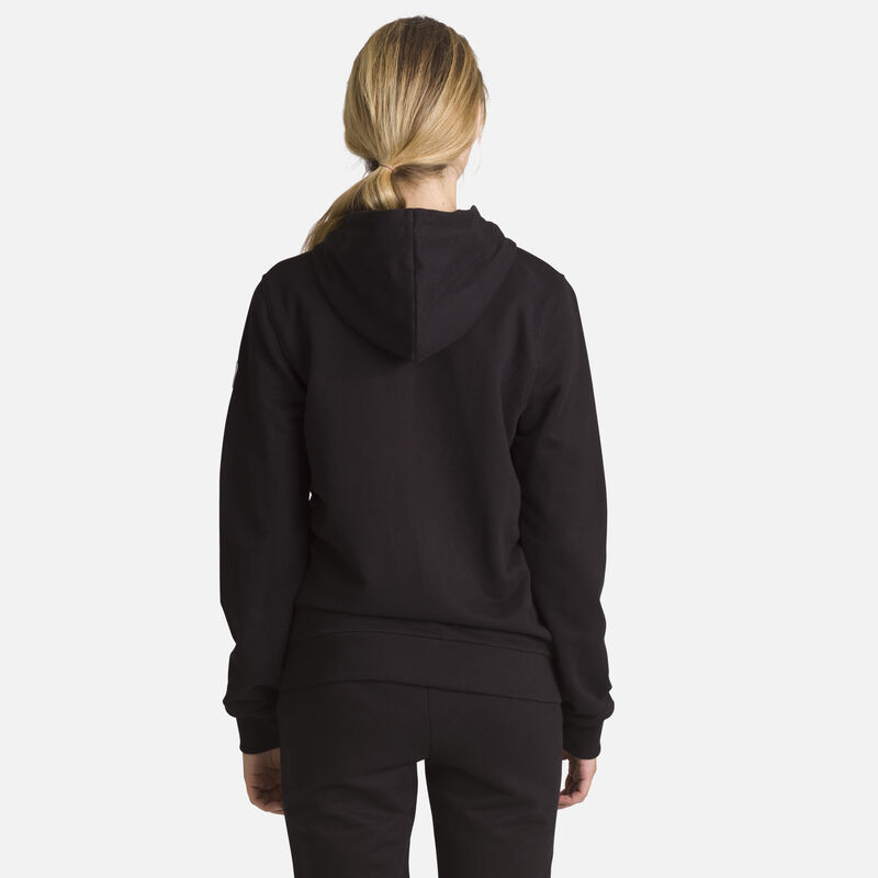 Women's full-zip hooded logo cotton sweatshirt