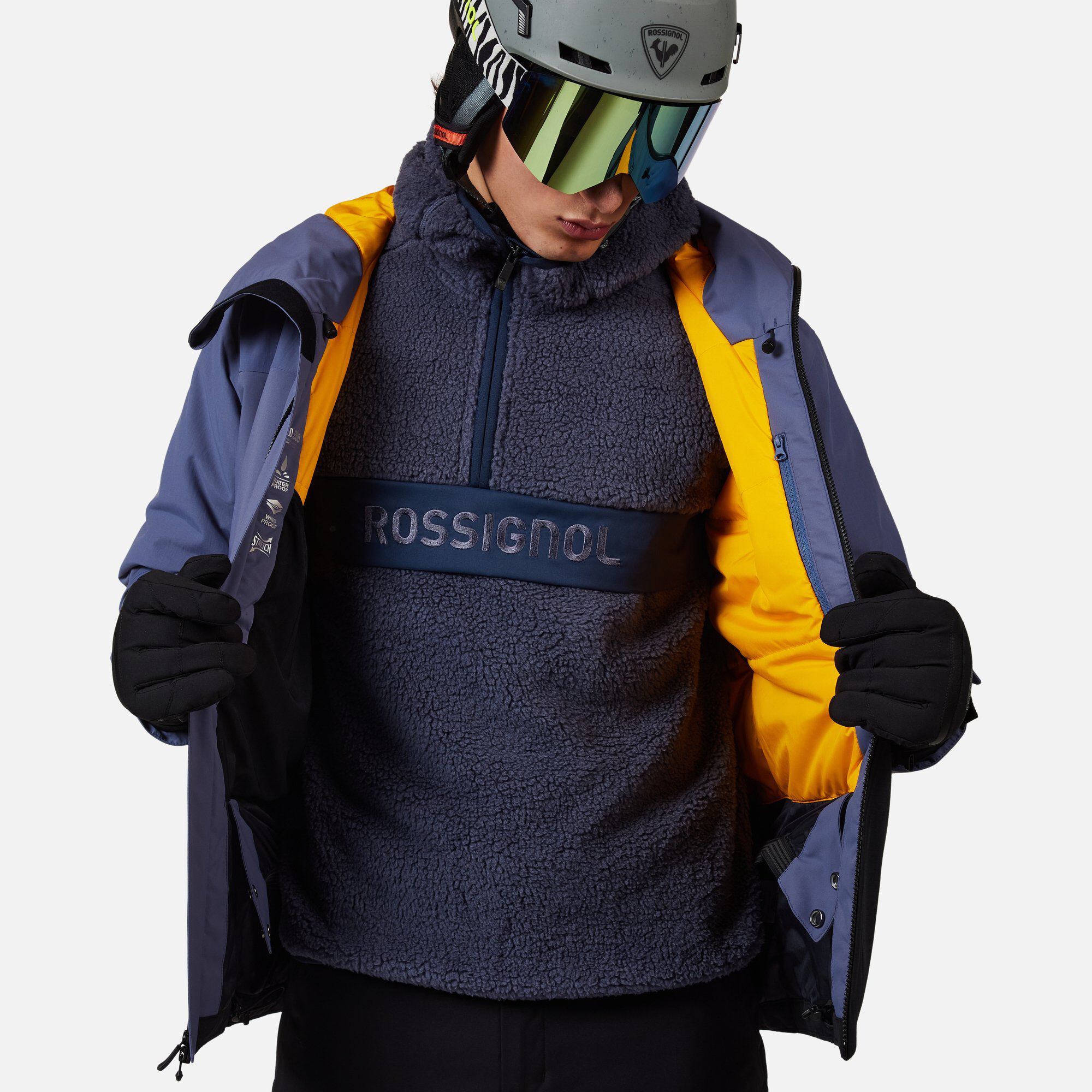 Rossignol マウンテンパーカー ブラック/イエロー Men's Outerlimits Insulated Ski Jacket | Ski & snowboard jackets