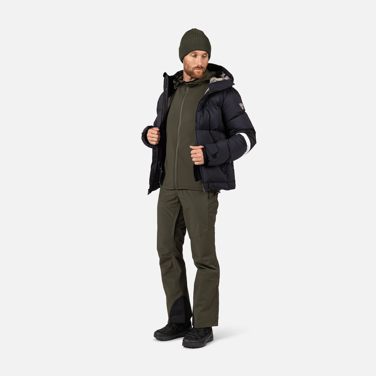 Rossignol Men's Mid Layer Full-Zip Hoodie Jacket Green