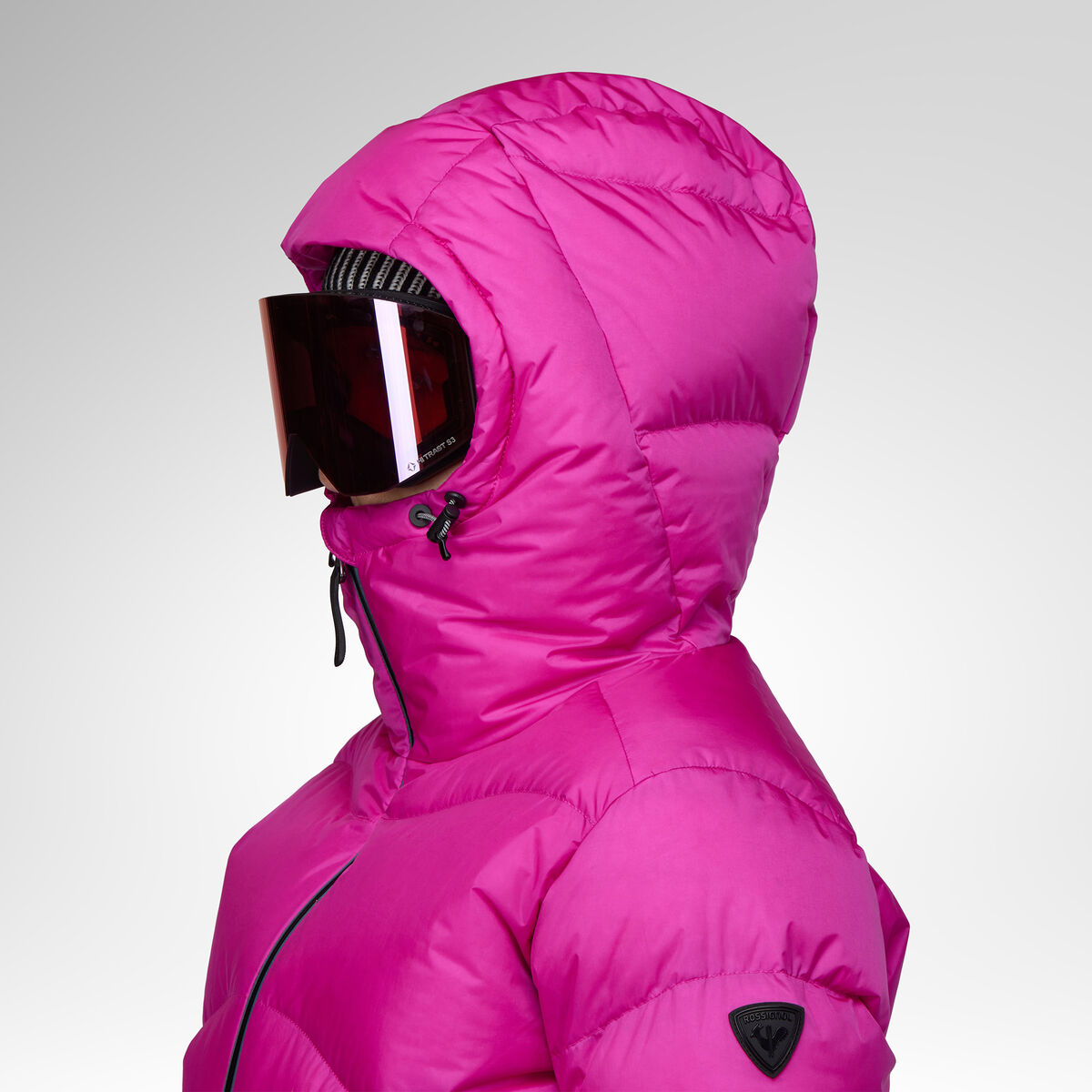 Rossignol Women's Snowblaze Down Bomber Ski Jacket Pink Purple