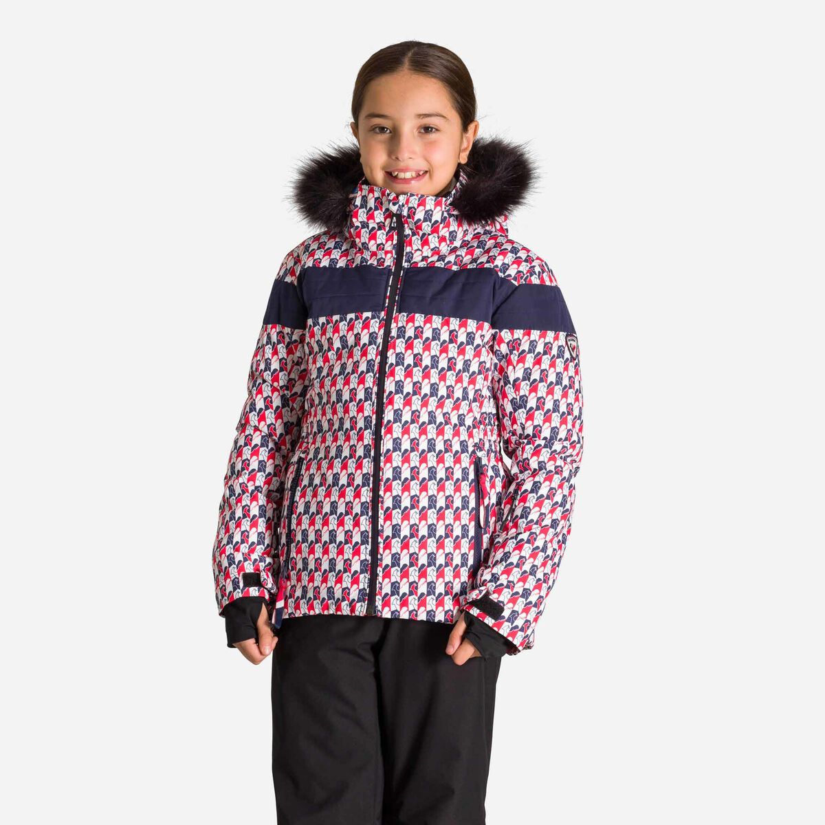 Rossignol Girls' Padded Print ski jacket Red